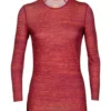 Icebreaker 200 Oasis LS Crewe Ski Tracks Damen Rot