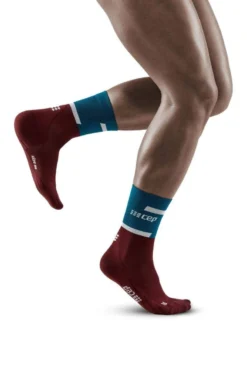 CEP Run Socks Mid Cut Herren Petrol Red