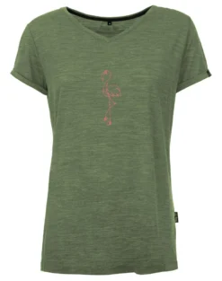 Pally Hi T-Shirt Bingo Flamingo Damen Green